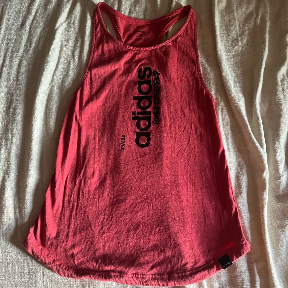 Pink adidas tank top